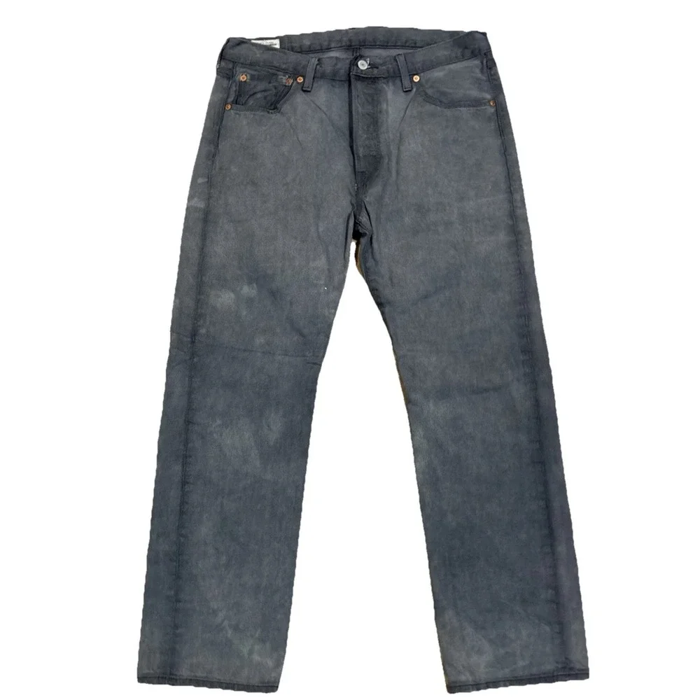 Levis Premium Mens 501 Faded Black Button Fly Straight Leg Jeans-Size 34x30‎ EUC